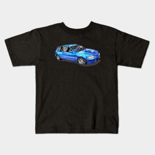 CIVIC BLUE CAR Kids T-Shirt
